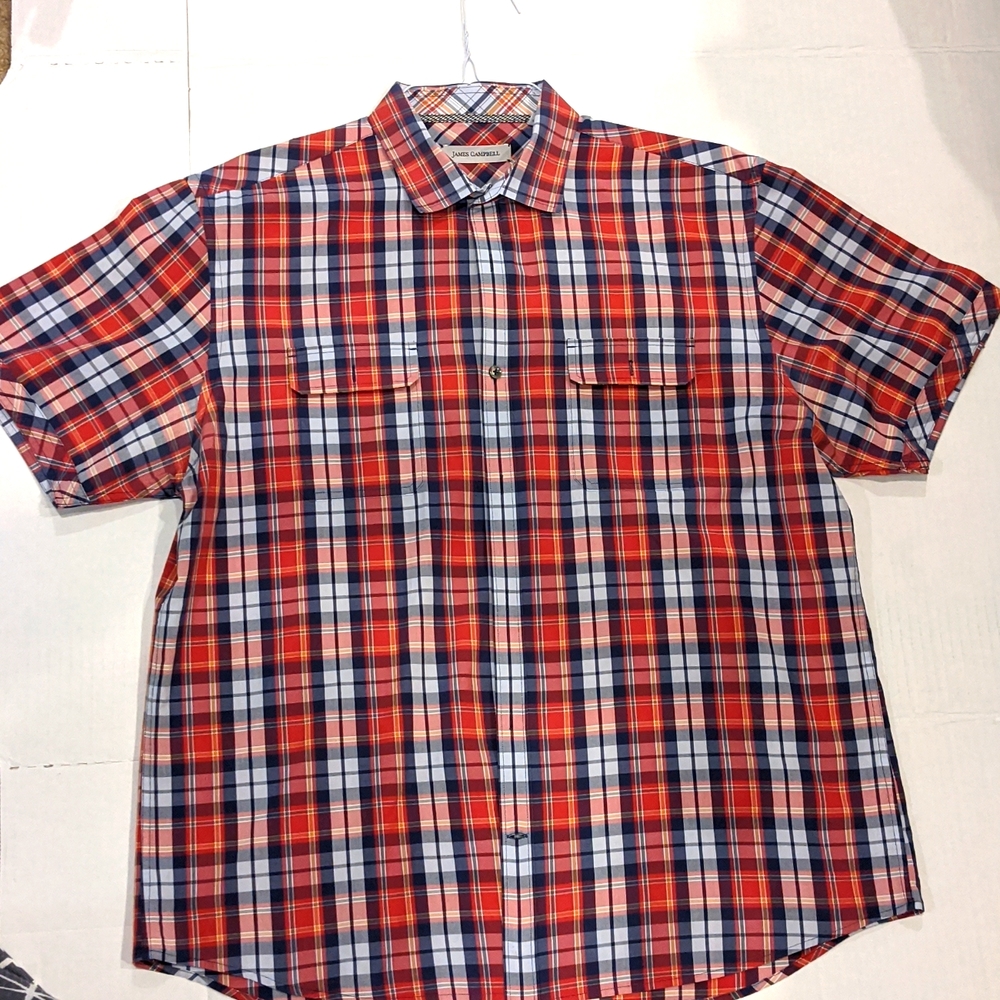 James Campbell Mens' Button Down plaid Shirt